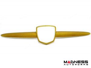 FIAT 500 ABARTH Front Emblem Cover - Carbon Fiber - Yellow Candy